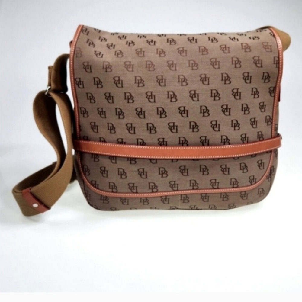 Dooney & Bourke Tan and Brown Logo Crossbody Bag